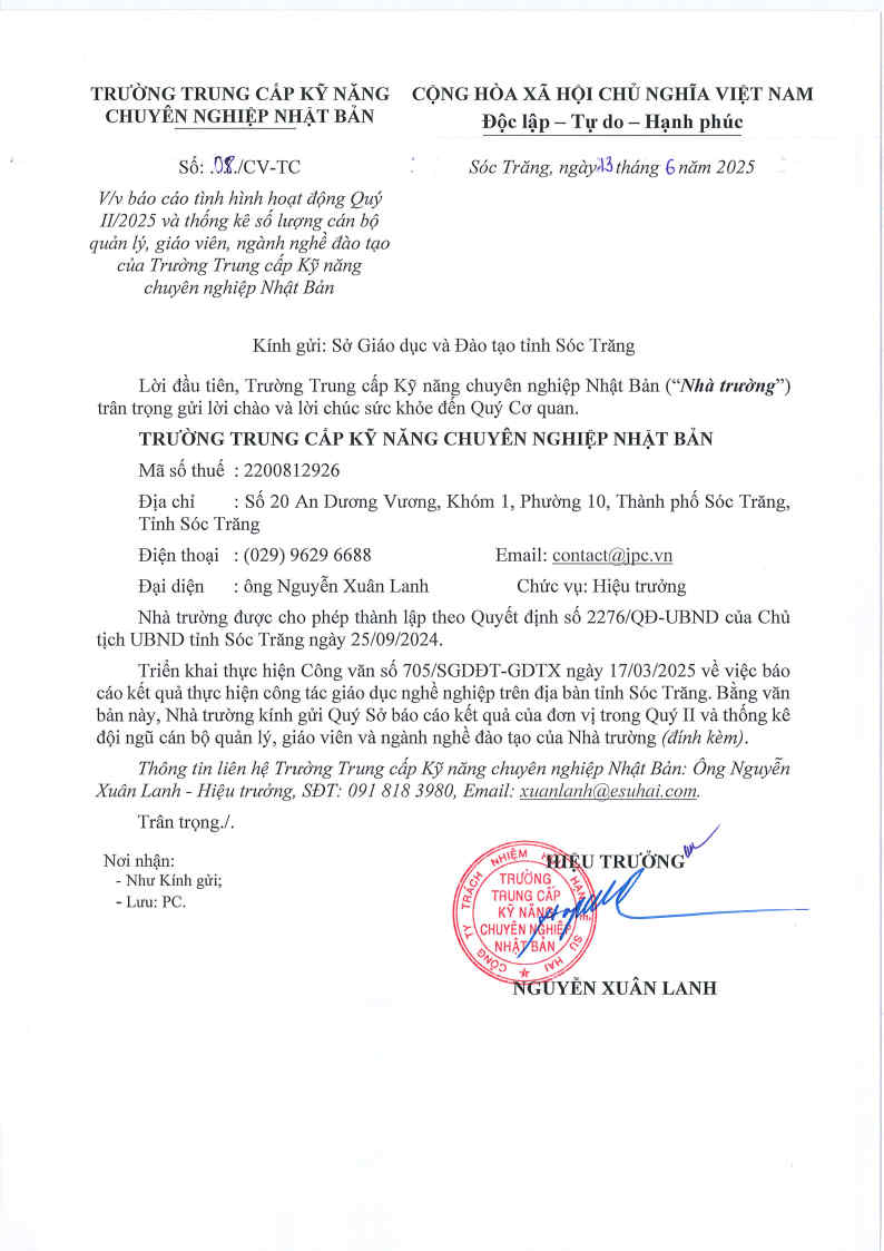 Trường Trung cấp Kỹ năng Chuyên nghiệp Nhật Bản