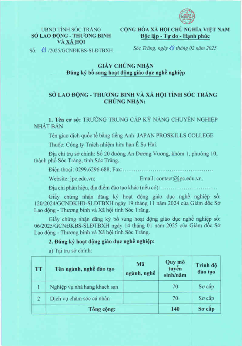 Trường trung cấp chuyên nghiệp Nhật Bản