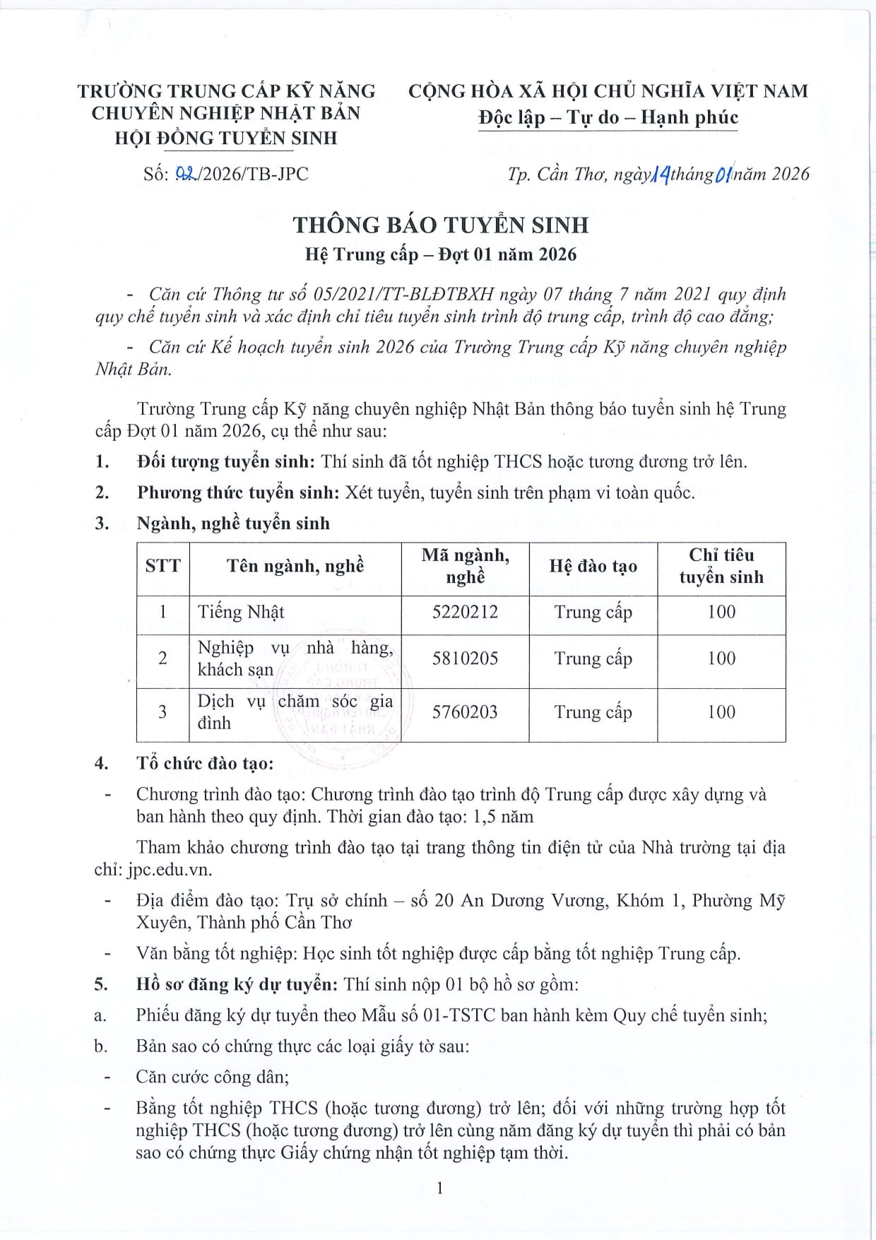 Trường trung cấp chuyên nghiệp Nhật Bản